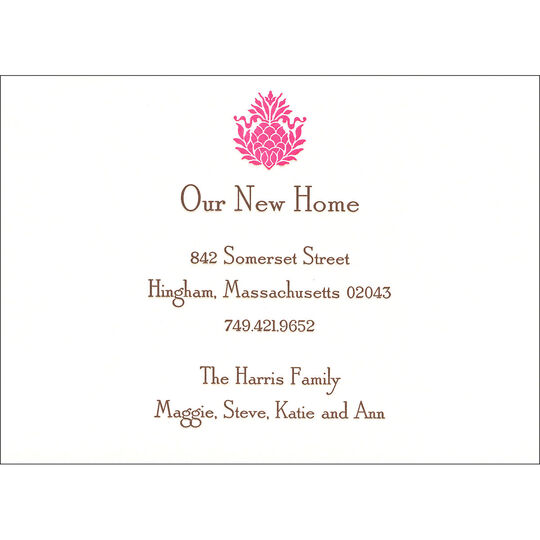 Pineapple Letterpress Moving Announcements